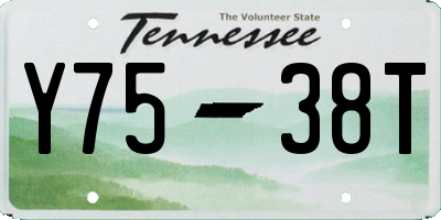 TN license plate Y7538T