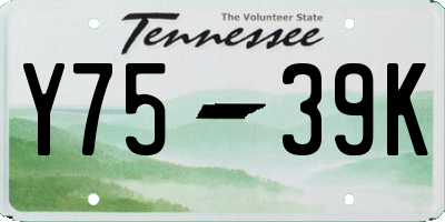 TN license plate Y7539K
