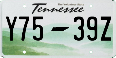 TN license plate Y7539Z