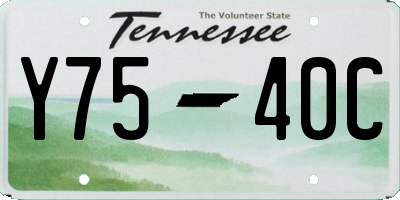TN license plate Y7540C