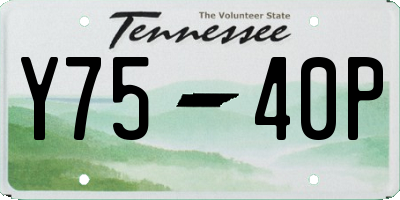 TN license plate Y7540P