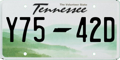 TN license plate Y7542D