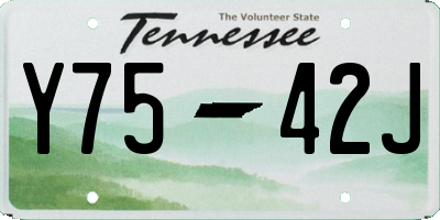 TN license plate Y7542J