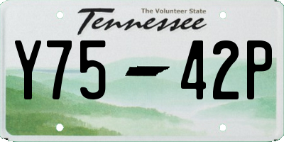 TN license plate Y7542P
