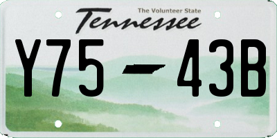 TN license plate Y7543B