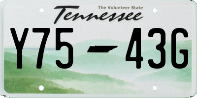 TN license plate Y7543G