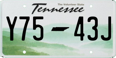 TN license plate Y7543J