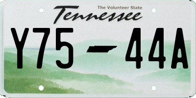TN license plate Y7544A