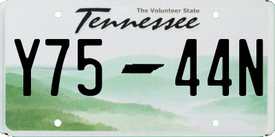 TN license plate Y7544N
