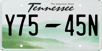 TN license plate Y7545N