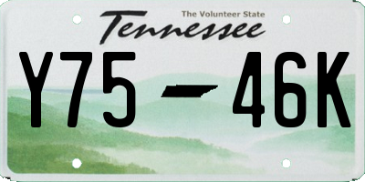 TN license plate Y7546K