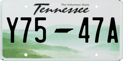 TN license plate Y7547A