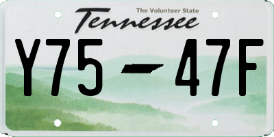 TN license plate Y7547F