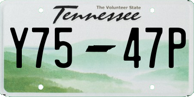 TN license plate Y7547P