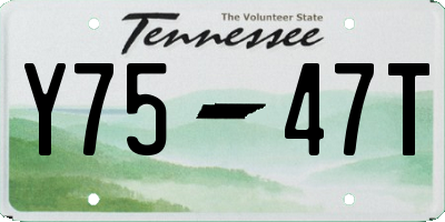 TN license plate Y7547T