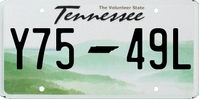 TN license plate Y7549L