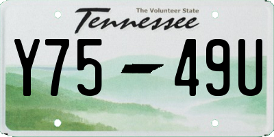 TN license plate Y7549U