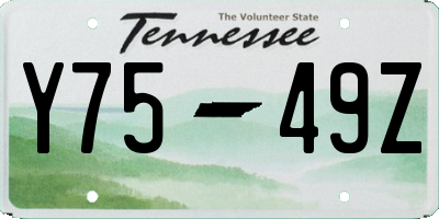 TN license plate Y7549Z