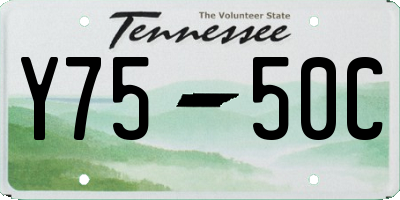 TN license plate Y7550C