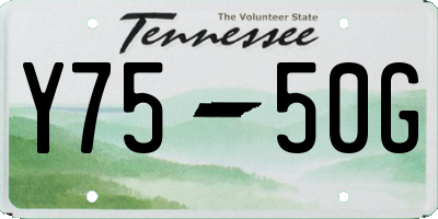 TN license plate Y7550G