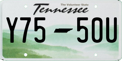 TN license plate Y7550U