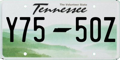 TN license plate Y7550Z