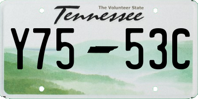 TN license plate Y7553C