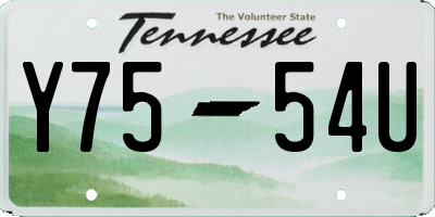 TN license plate Y7554U