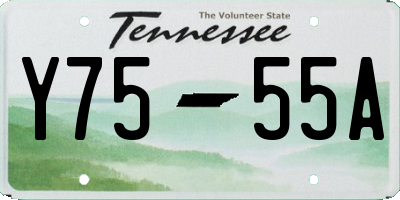 TN license plate Y7555A
