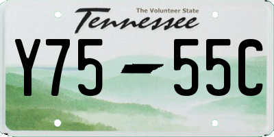 TN license plate Y7555C