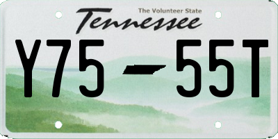 TN license plate Y7555T