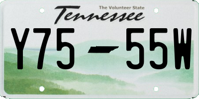 TN license plate Y7555W
