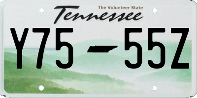 TN license plate Y7555Z