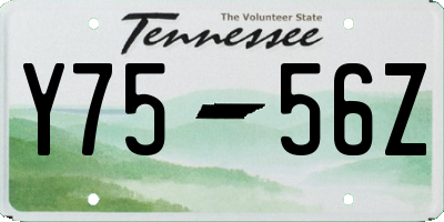 TN license plate Y7556Z