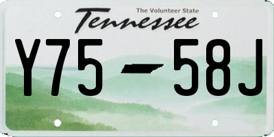 TN license plate Y7558J