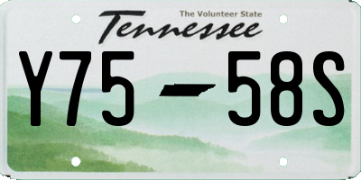 TN license plate Y7558S