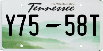 TN license plate Y7558T