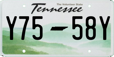 TN license plate Y7558Y