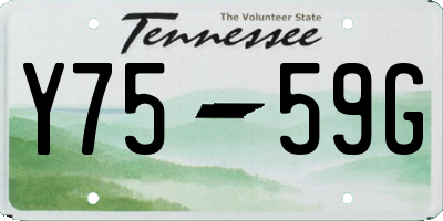 TN license plate Y7559G