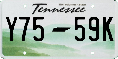 TN license plate Y7559K