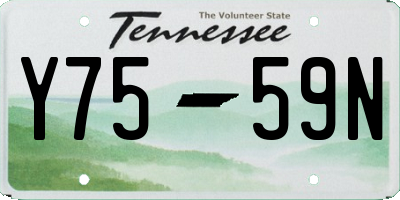 TN license plate Y7559N