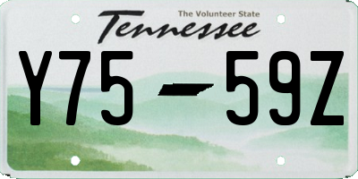 TN license plate Y7559Z