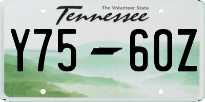 TN license plate Y7560Z