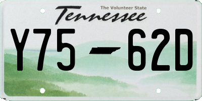 TN license plate Y7562D