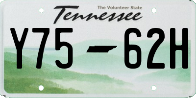 TN license plate Y7562H