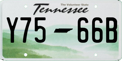 TN license plate Y7566B