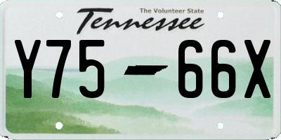 TN license plate Y7566X