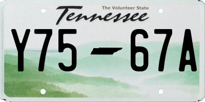 TN license plate Y7567A