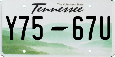 TN license plate Y7567U
