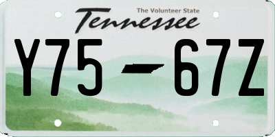 TN license plate Y7567Z